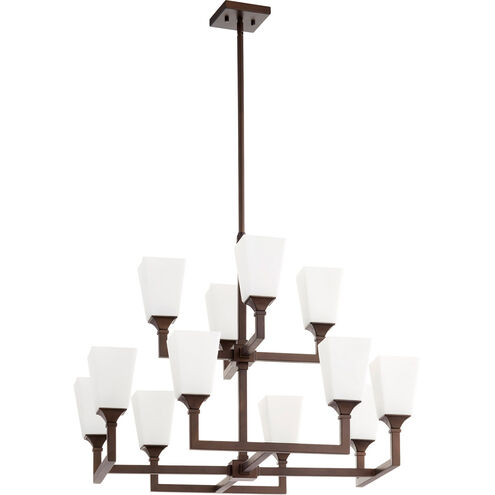 Wright 12 Light 17 inch Oiled Bronze Chandelier Ceiling Light