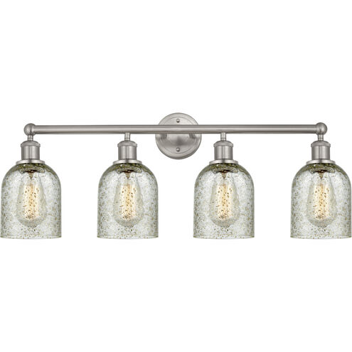 Edison Caledonia 4 Light 32 inch Brushed Satin Nickel Bath Vanity Light Wall Light in Mica Glass