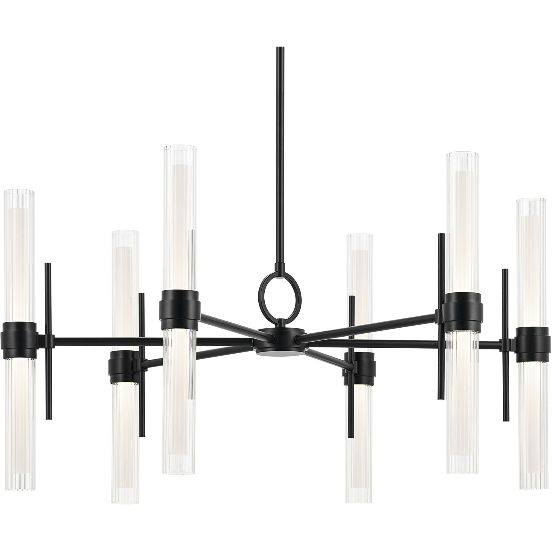 Riven LED Black Chandelier Ceiling Light