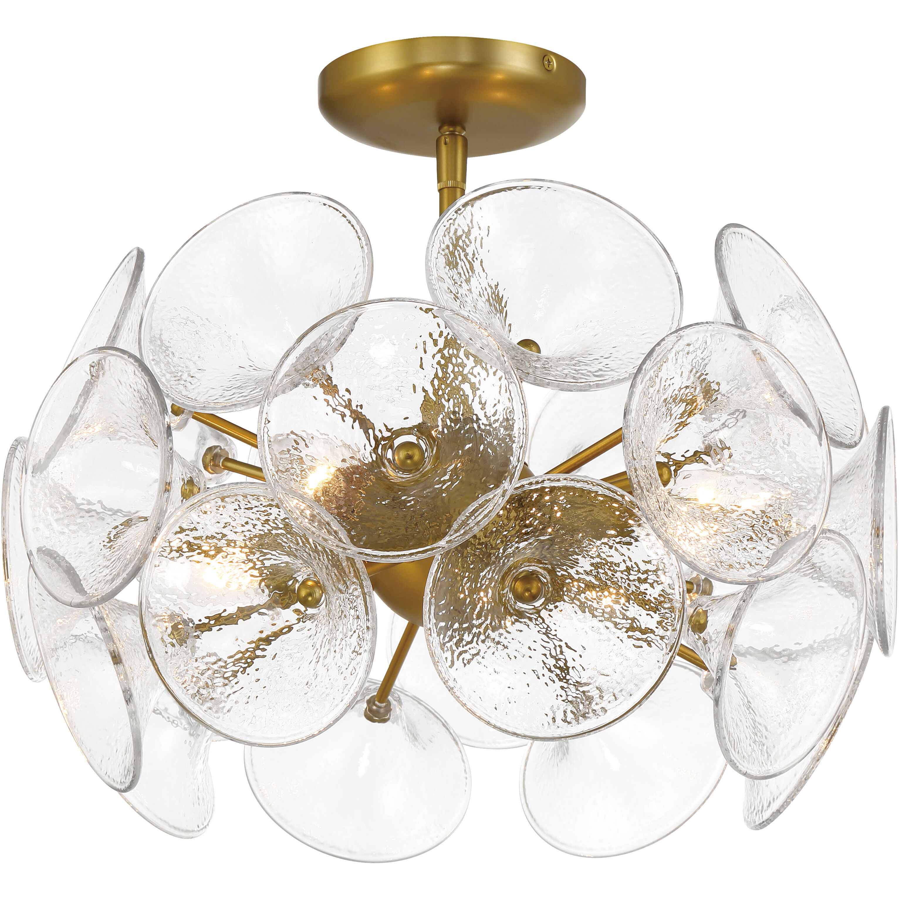 Winter 4 Light 16 inch Soft Brass Semi-Flush to Pendant Ceiling Light