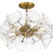 Winter 4 Light 16 inch Soft Brass Semi-Flush to Pendant Ceiling Light