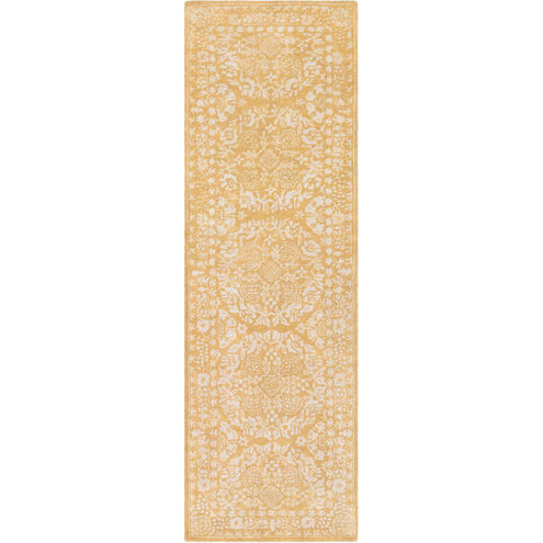 Smithsonian 96 X 30 inch Yellow and Neutral Runner, Wool