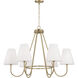 Julia 6 Light 36 inch Matte Brass Chandelier Ceiling Light