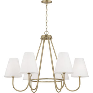 Julia 6 Light 36 inch Matte Brass Chandelier Ceiling Light