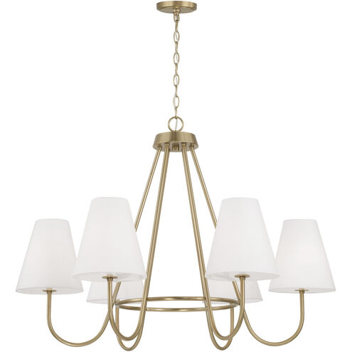 Julia 6 Light 36 inch Matte Brass Chandelier Ceiling Light