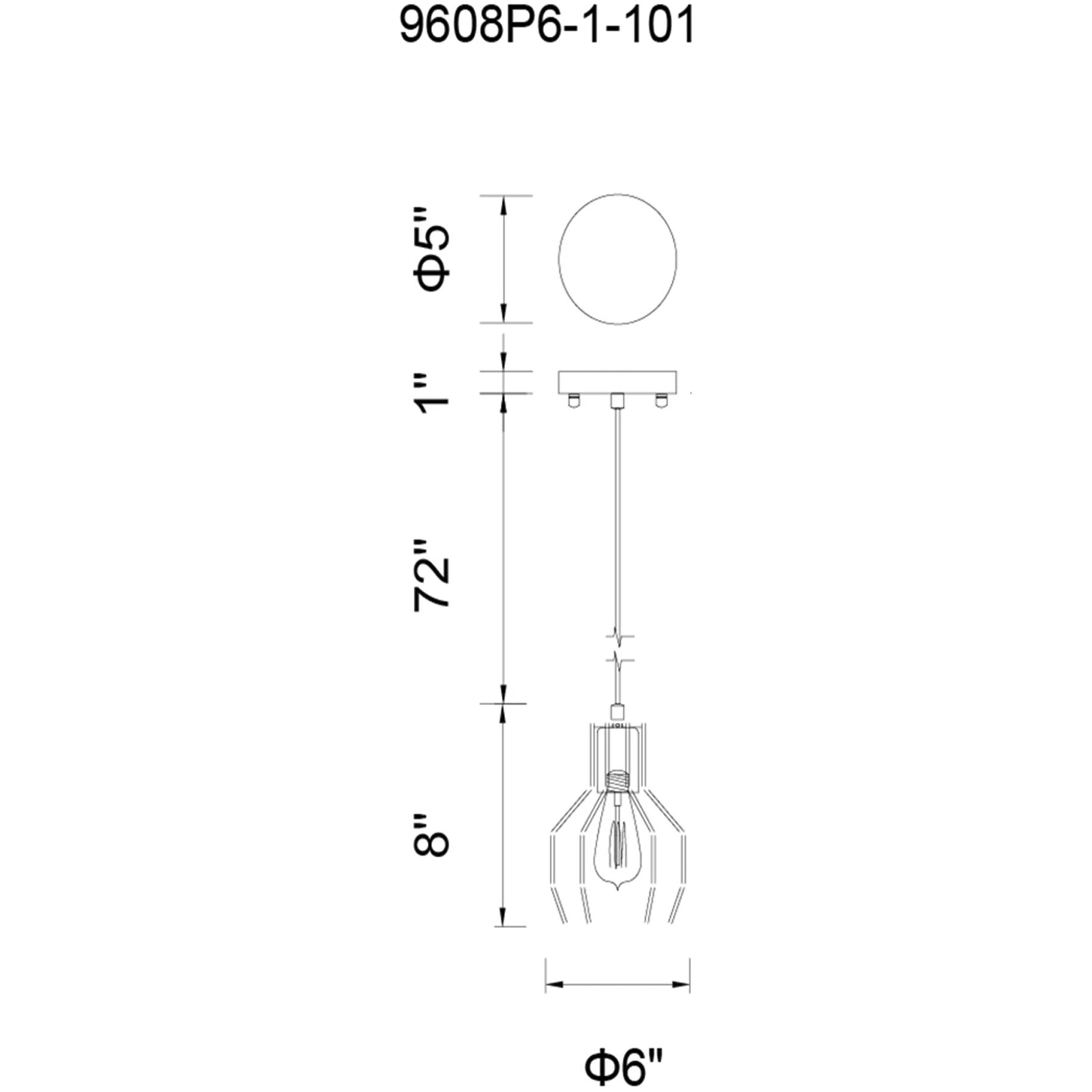 Secure 1 Light 6 inch Black Down Mini Pendant Ceiling Light