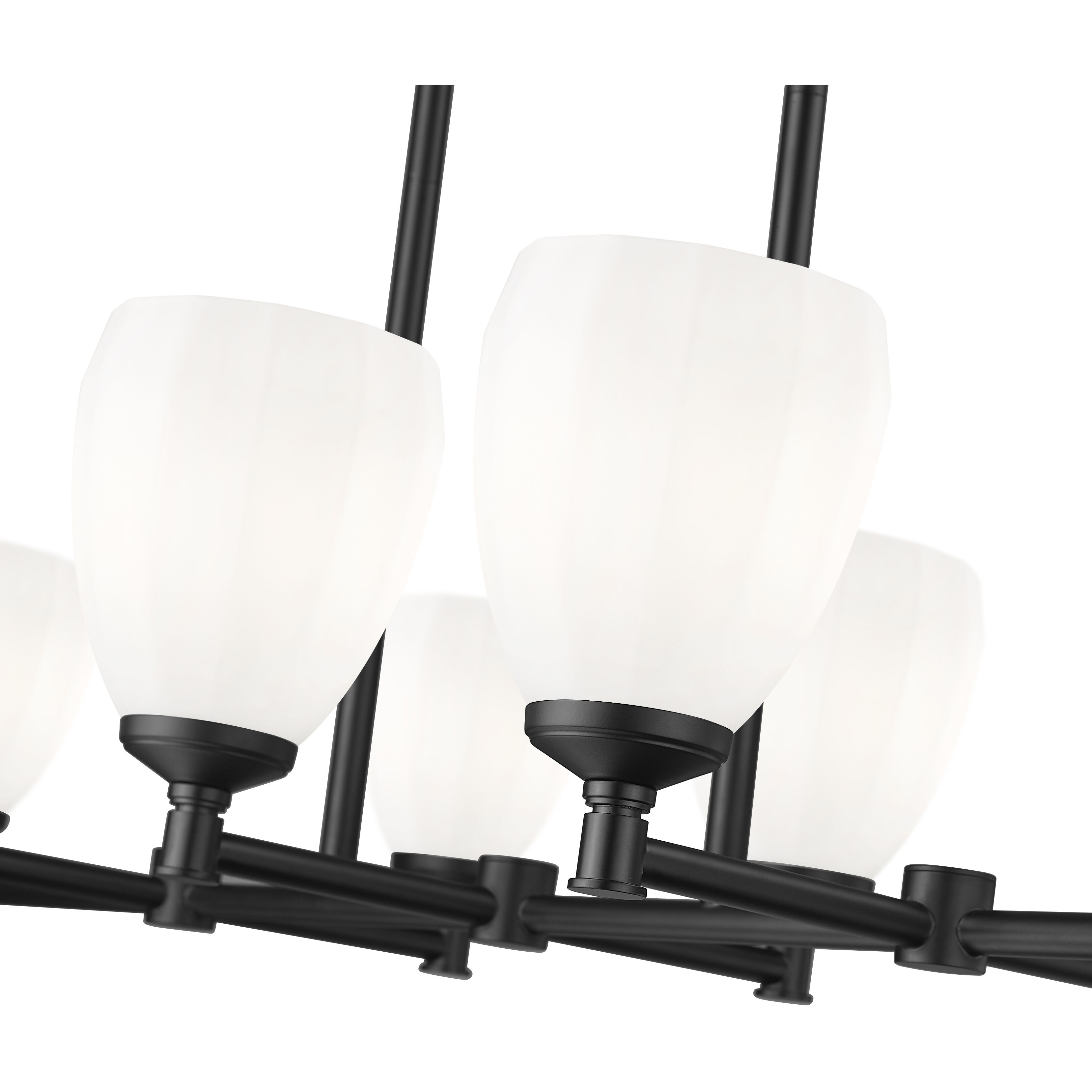 Oren Linear Chandelier Ceiling Light in Matte Black