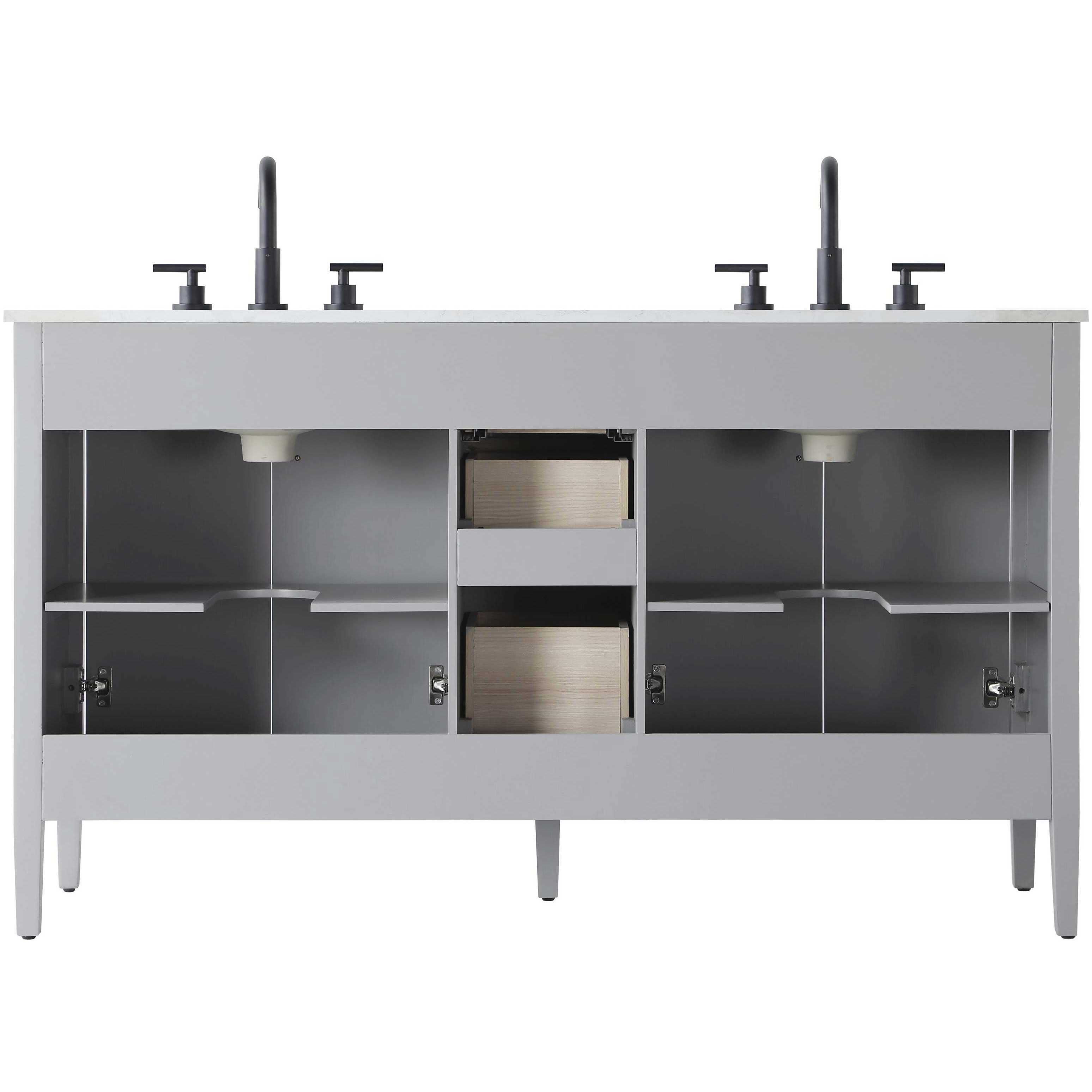 Blakely 60 X 34 inch Grey Bathroom Vanity Cabinet