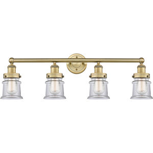 Canton 4 Light 32.25 inch Brushed Brass and Clear Bath Vanity Light Wall Light