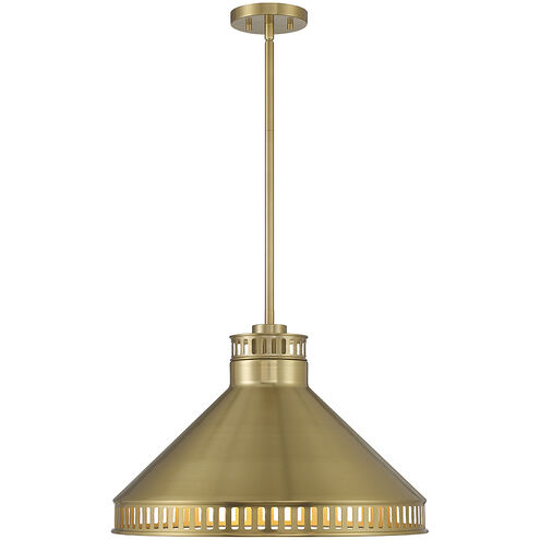 Seagram 3 Light 20 inch Warm Brass Pendant Ceiling Light