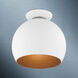 Piedmont 1 Light 10 inch White with Brushed Nickel Accents Semi-Flush Mount Ceiling Light