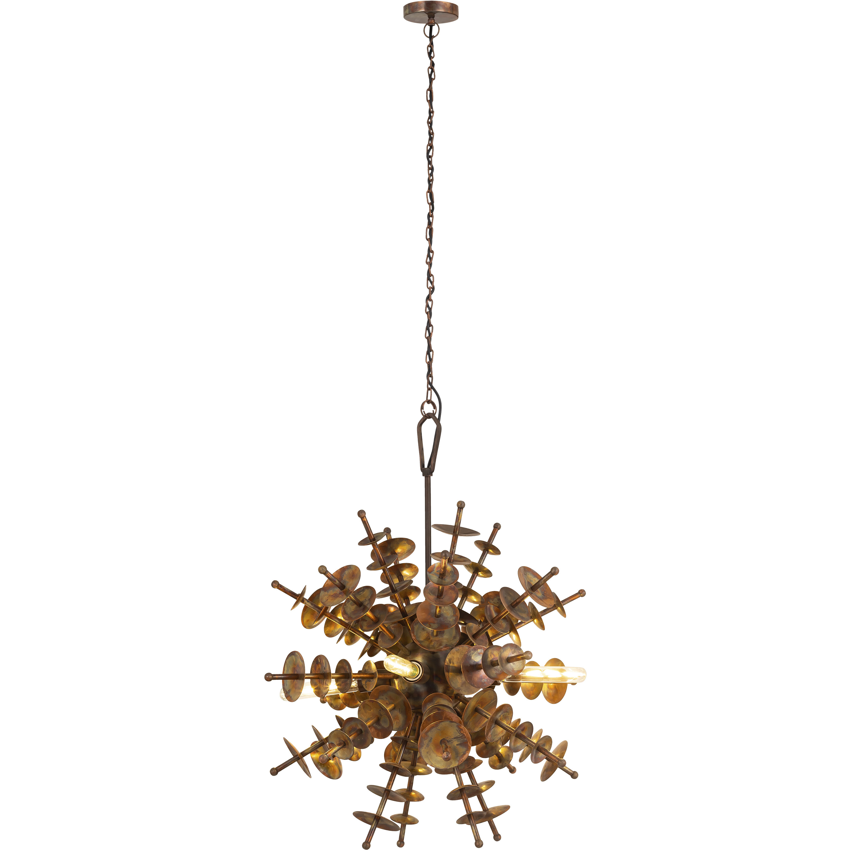 Sigma 4 Light 28 inch Autumn Brass Chandelier Ceiling Light