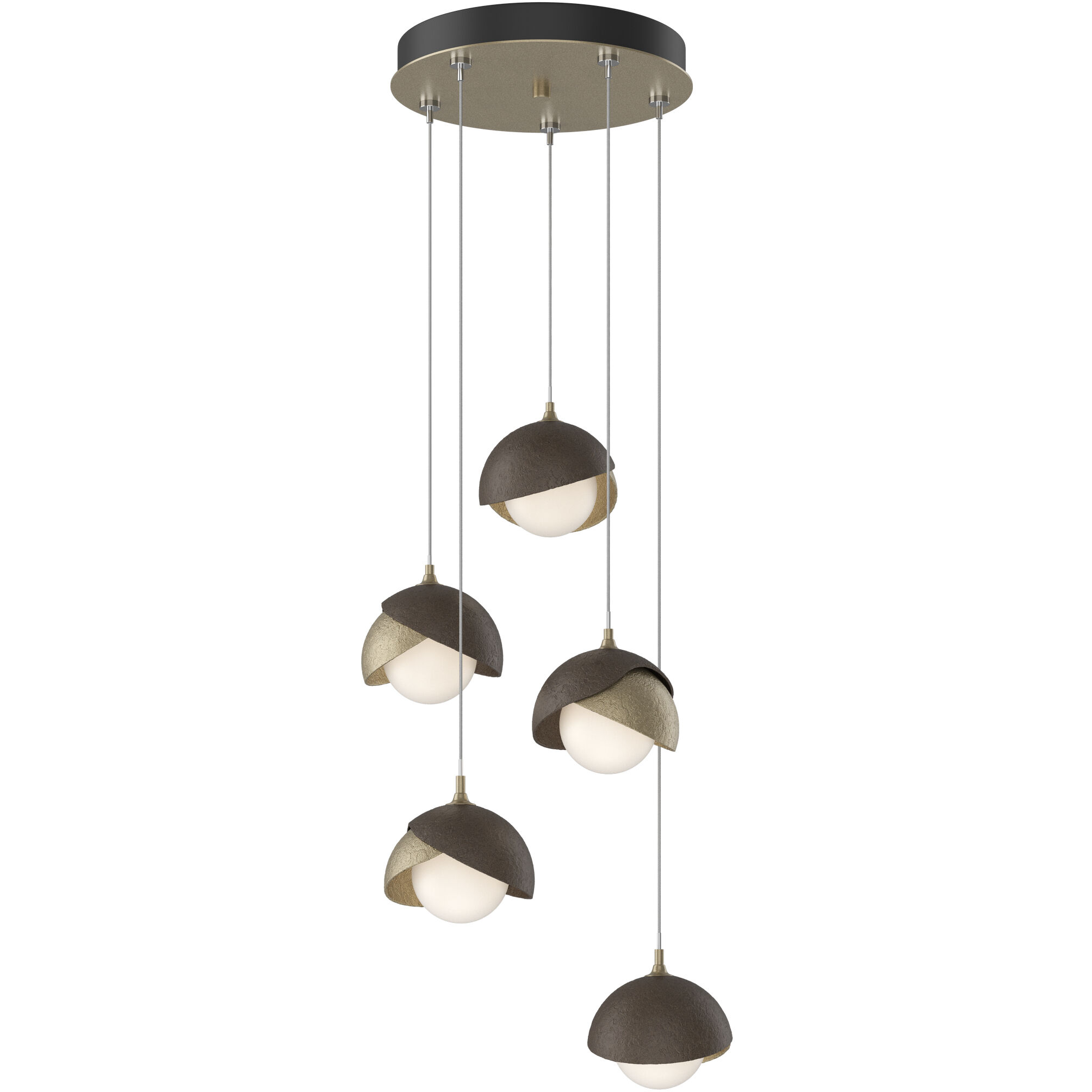 Brooklyn 5 Light 16 inch Soft Gold and Bronze Pendant Ceiling Light in Soft Gold/Bronze