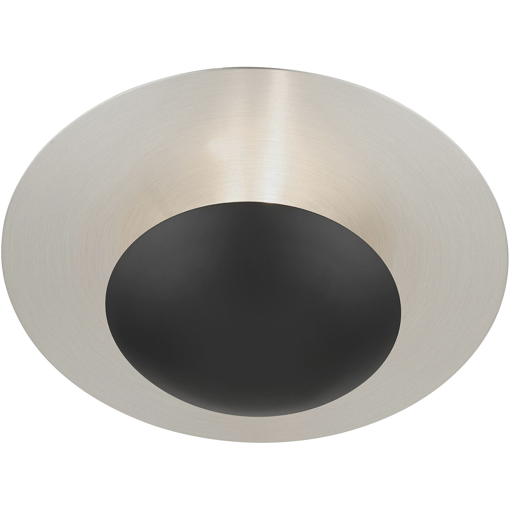 Ventura 2 Light 15 inch Black with Brushed Nickel Reflector Backplate Semi-Flush/Wall Sconce Ceiling Light, Large