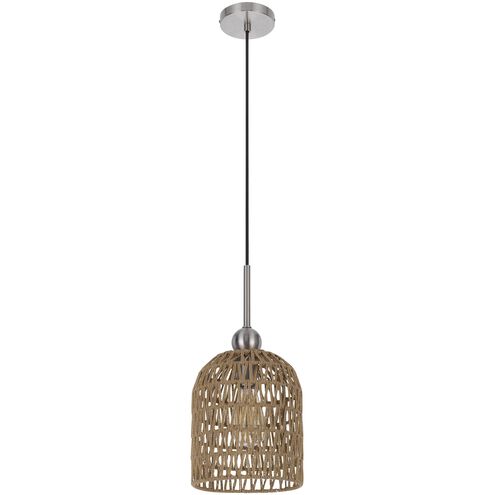 Depok 1 Light 8.25 inch Brushed Steel Pendant Ceiling Light
