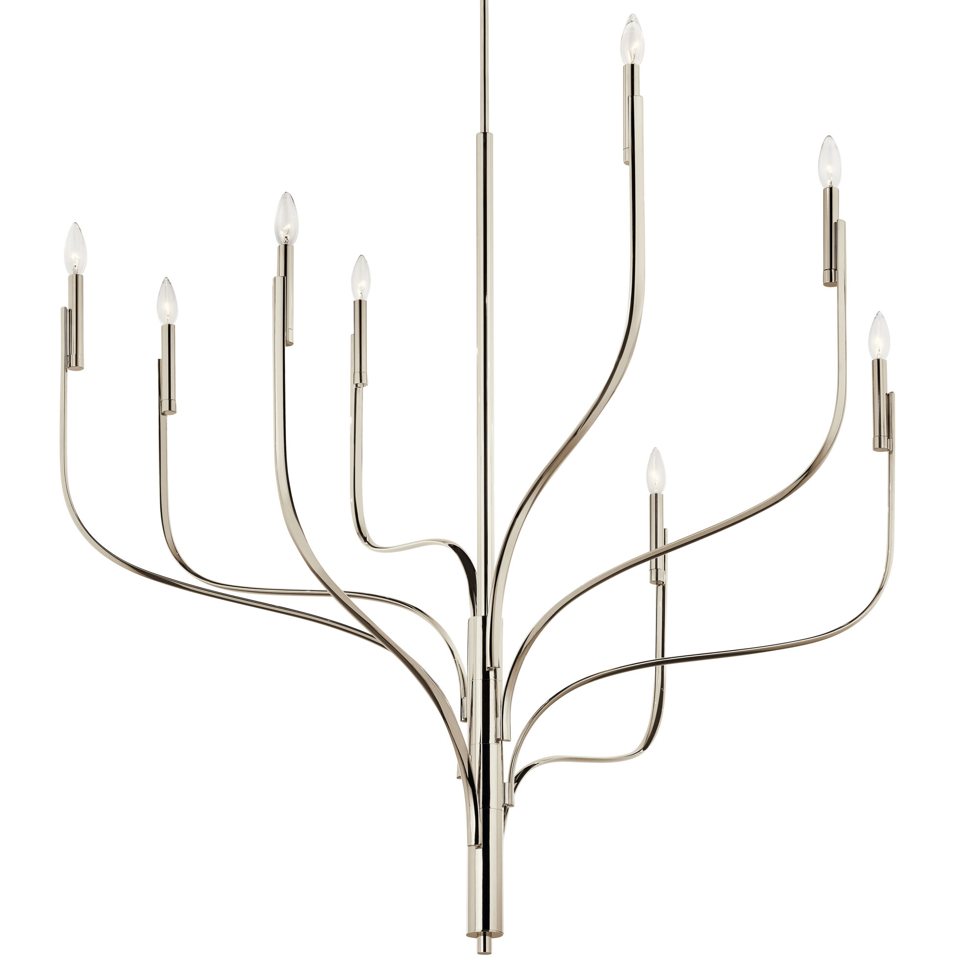 Livadia 8 Light Polished Nickel Chandelier Ceiling Light, 1 Tier Large