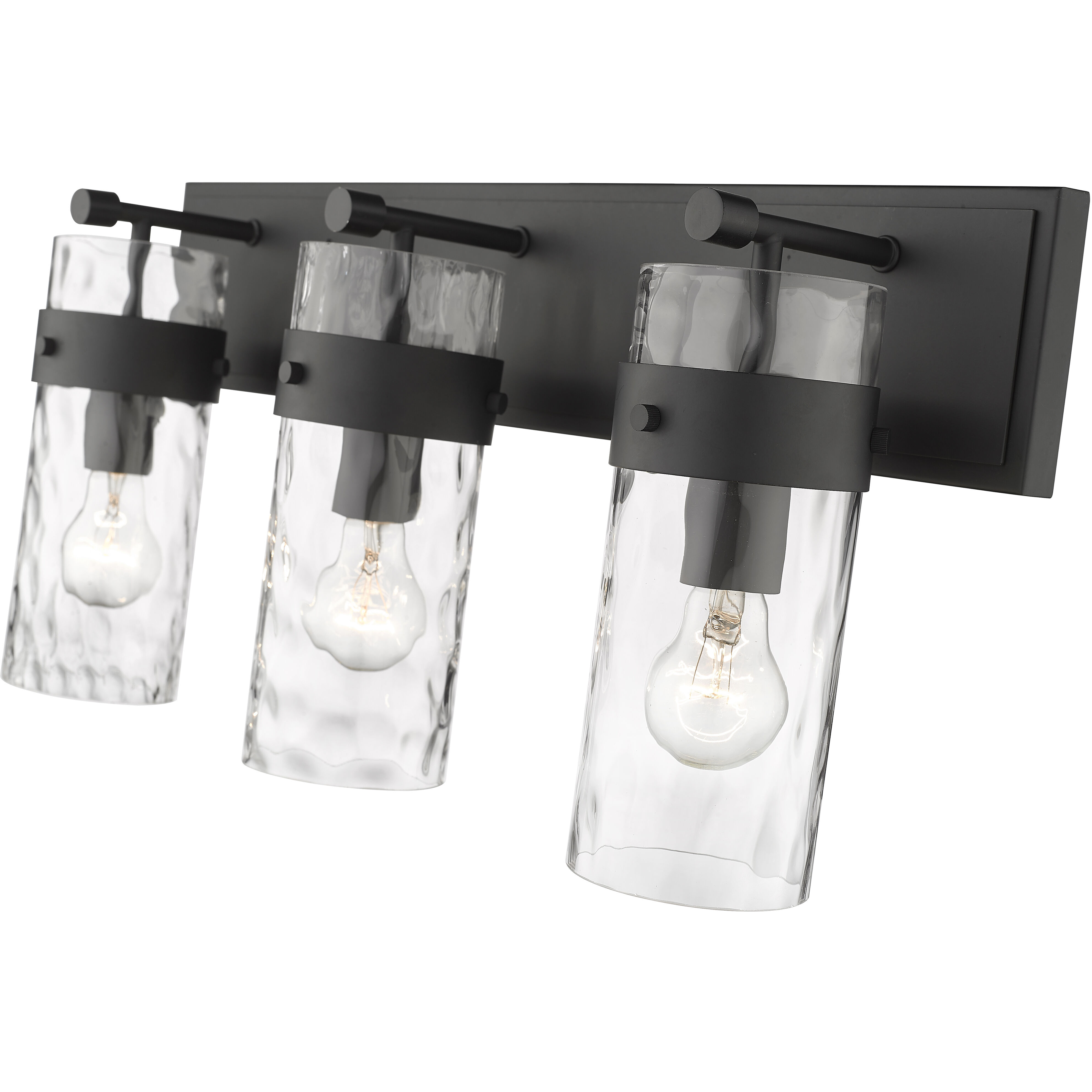 Fontaine 3 Light 24 inch Matte Black Vanity Wall Light