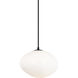 Melotte 1 Light 11.38 inch Black Chandelier Ceiling Light in Black and Opal Glass