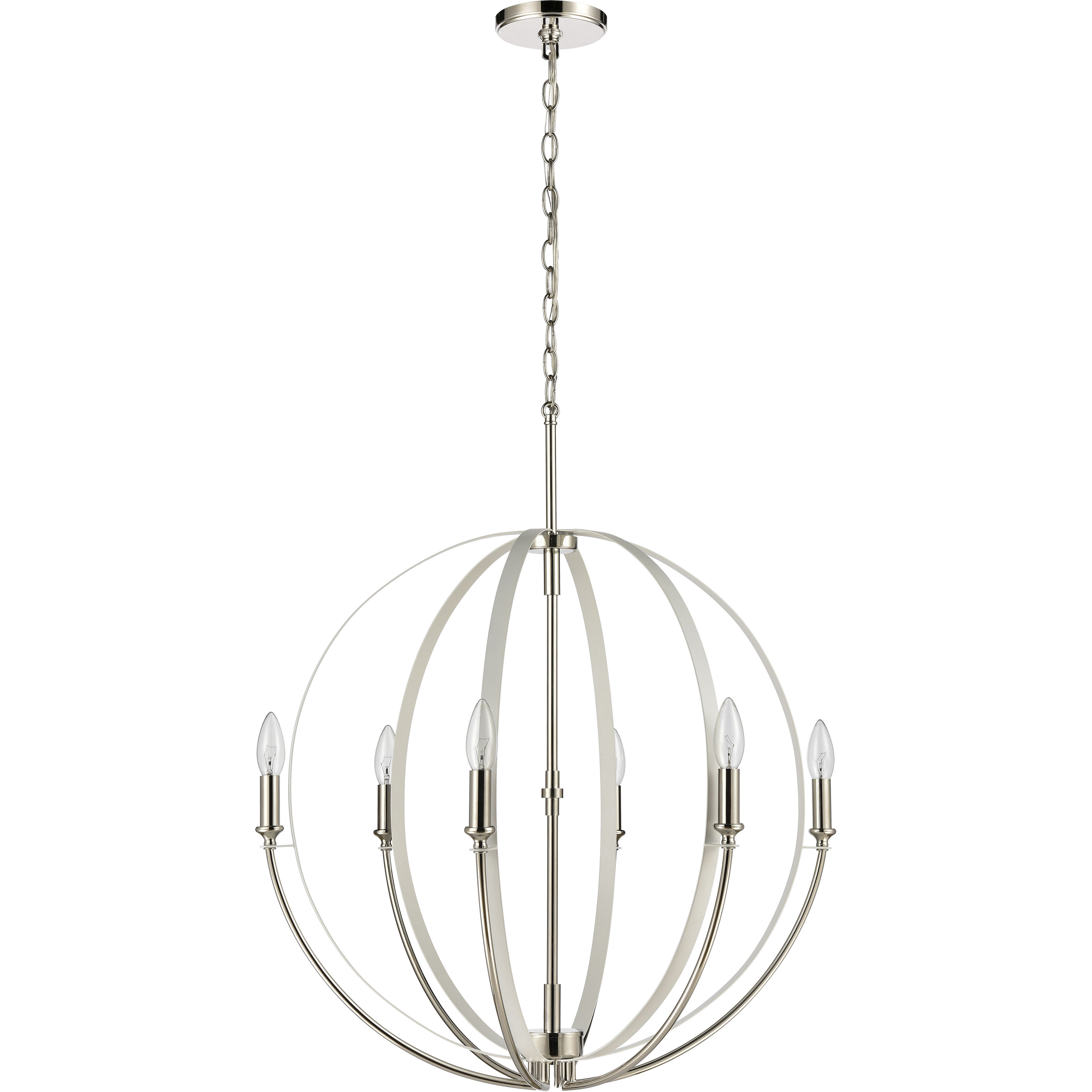 Rotunde 6 Light 26 inch Matte White Chandelier Ceiling Light