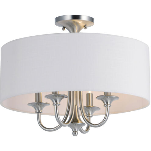 Bongo 4 Light 18 inch Satin Nickel Semi-Flush Mount Ceiling Light