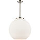 Ballston Athens 1 Light 17.75 inch Polished Nickel Pendant Ceiling Light in Incandescent, Matte White