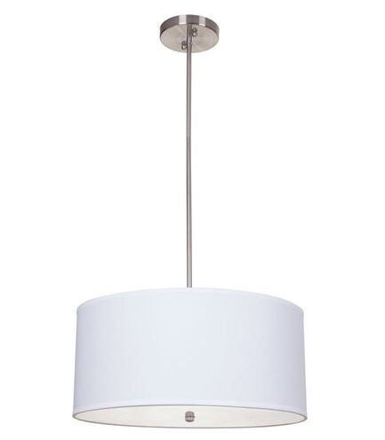 Signature 3 Light 20 inch Satin Nickel Drum Pendant Ceiling Light