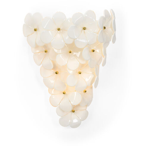 Chelsea House 3 Light 14 inch Polished Brass/White Sconce Wall Light