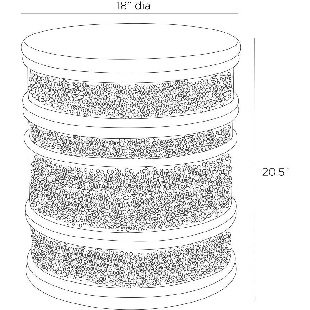 Dermot 18 inch Black Outdoor End Table