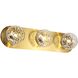 Burlat 3 Light 24.5 inch Aged Brass Vanity Light Wall Light in Clear