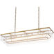 East 7 Light 55.12 inch Antique Brass Chandelier Ceiling Light, Rectangular