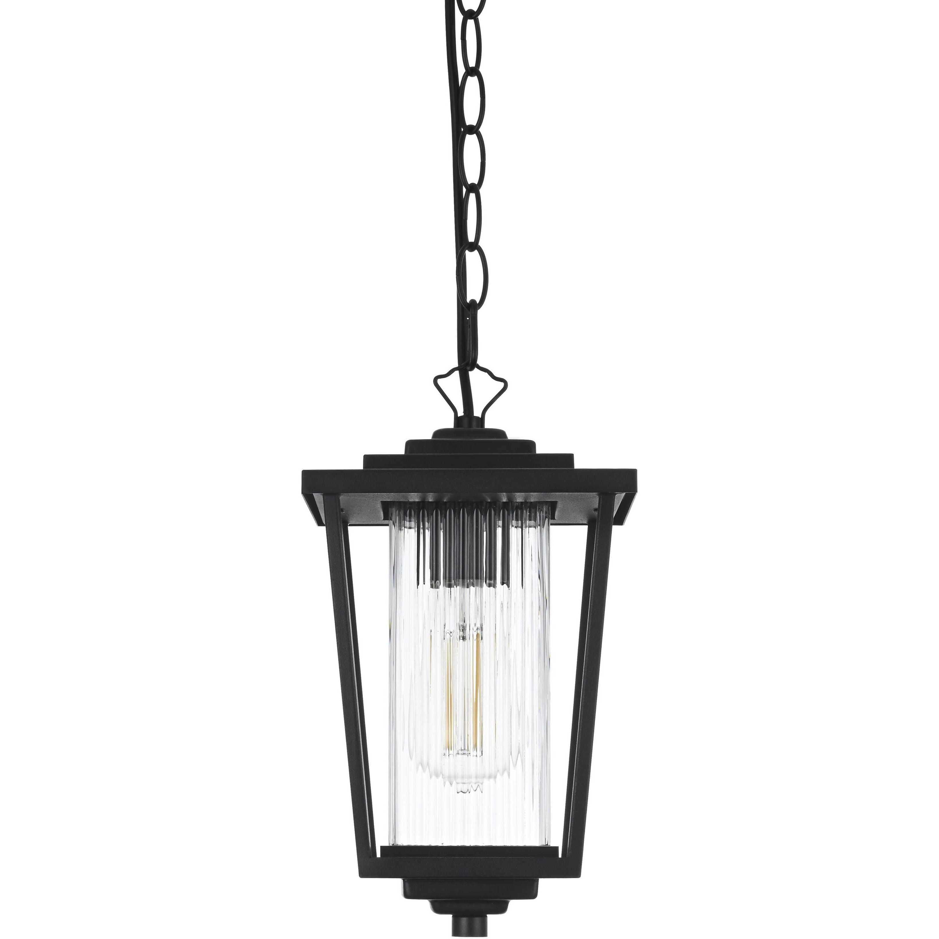 York 1 Light 6.5 inch Black Outdoor Pendant