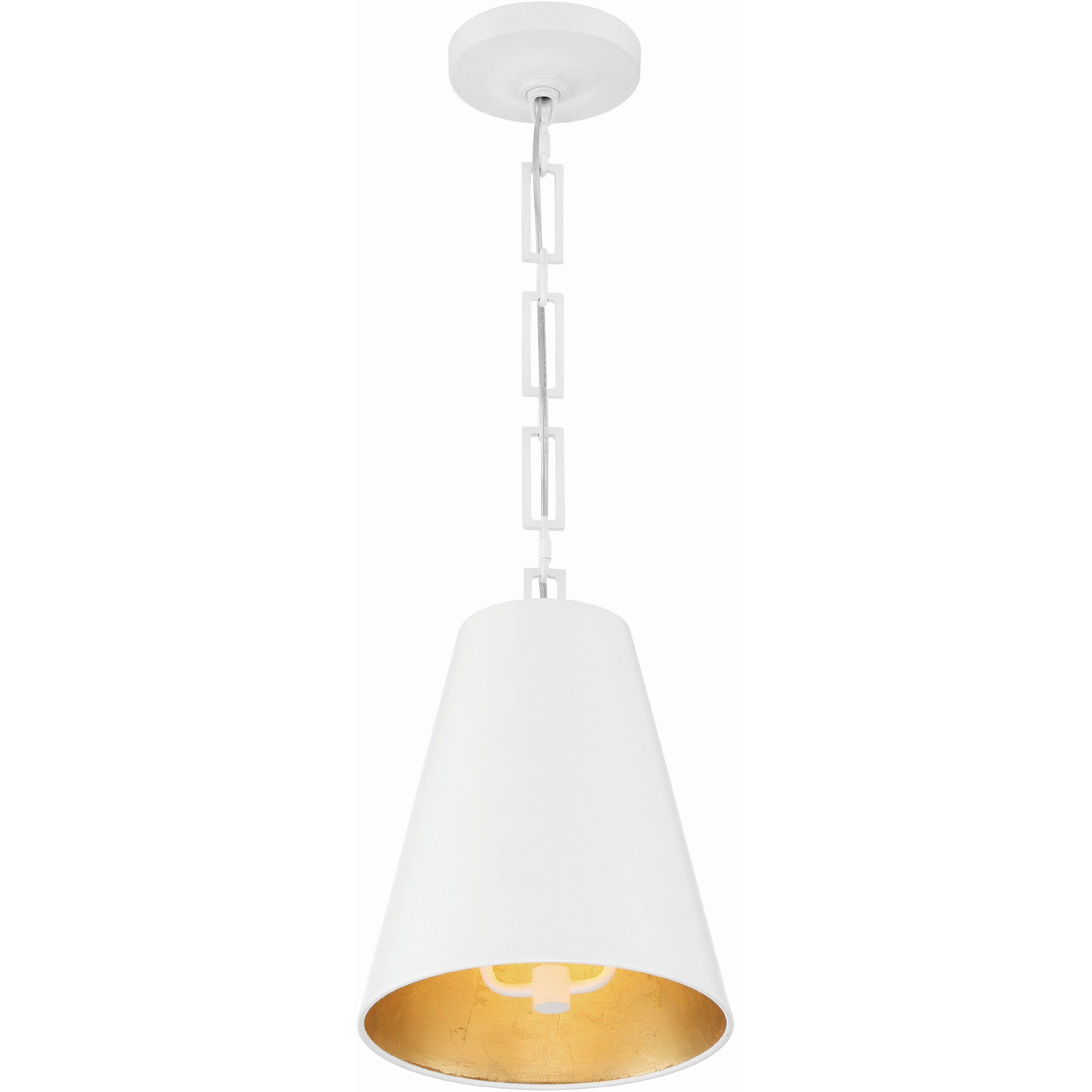 Alston 2 Light 10 inch Matte White and Antique Gold Mini Pendant Ceiling Light