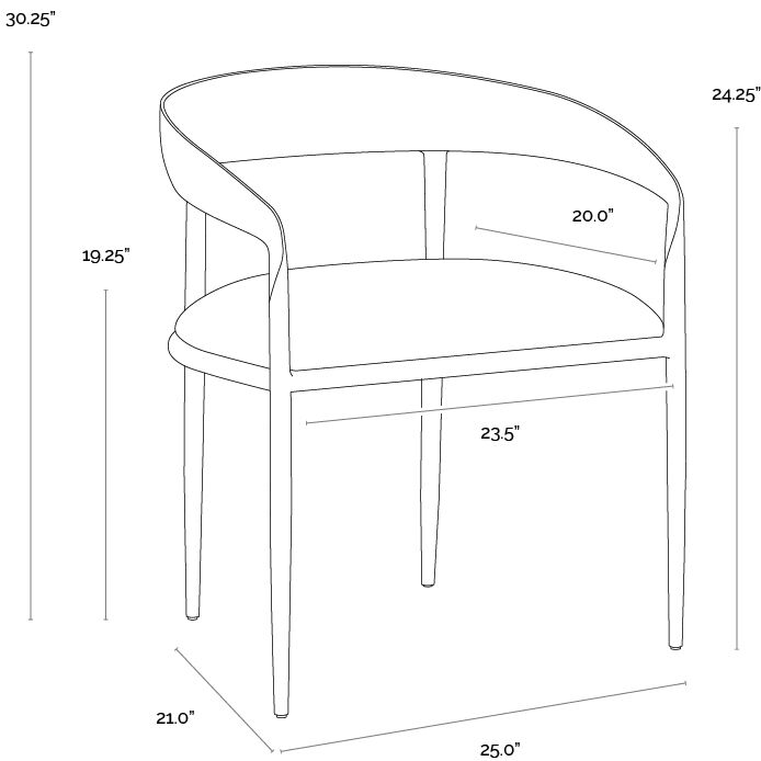 Zanatta Tan Leather Dining Armchair