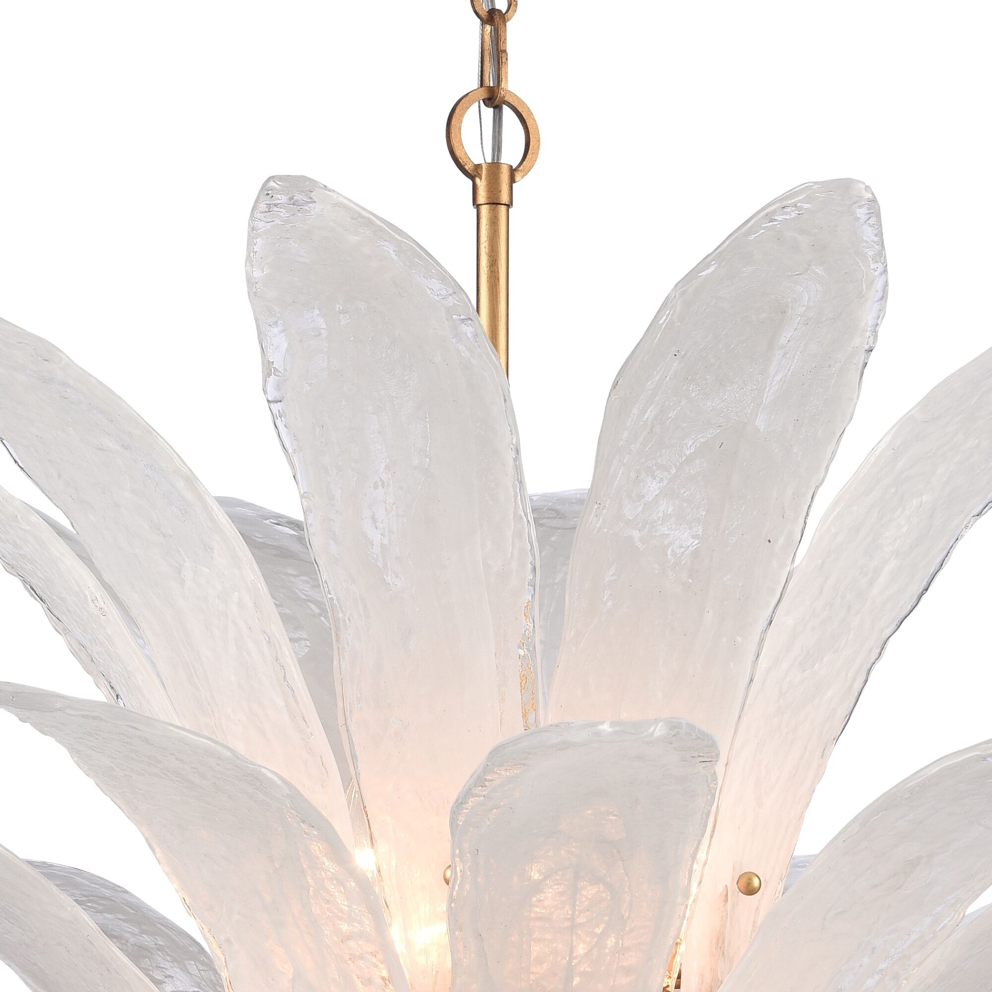 Fiore 10 Light 39.5 inch Antique Gold Leaf Pendant Ceiling Light