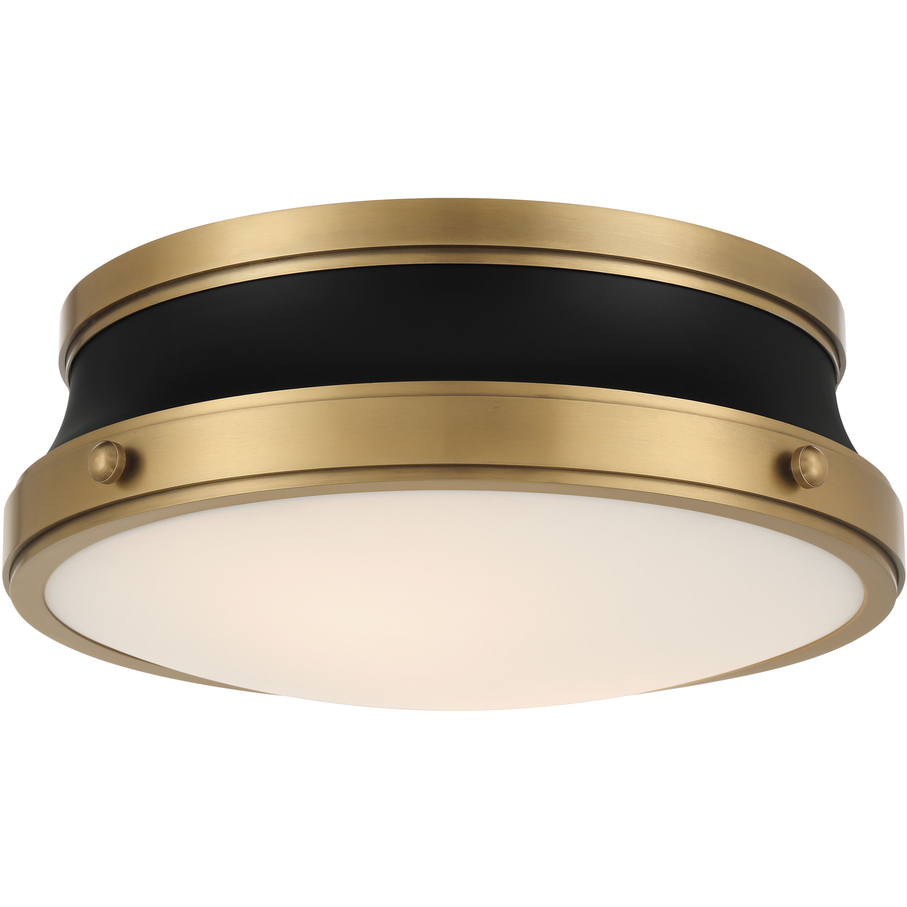 Purelight 2 Light 15 inch Legacy Brass and Dark Matte Black Flush Mount Ceiling Light
