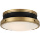 Purelight 2 Light 15 inch Legacy Brass and Dark Matte Black Flush Mount Ceiling Light