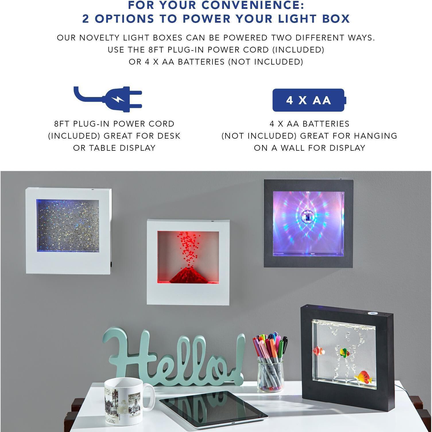 Light Box 9 inch 0.22 watt White Light Box Portable Light, Simplee Adesso