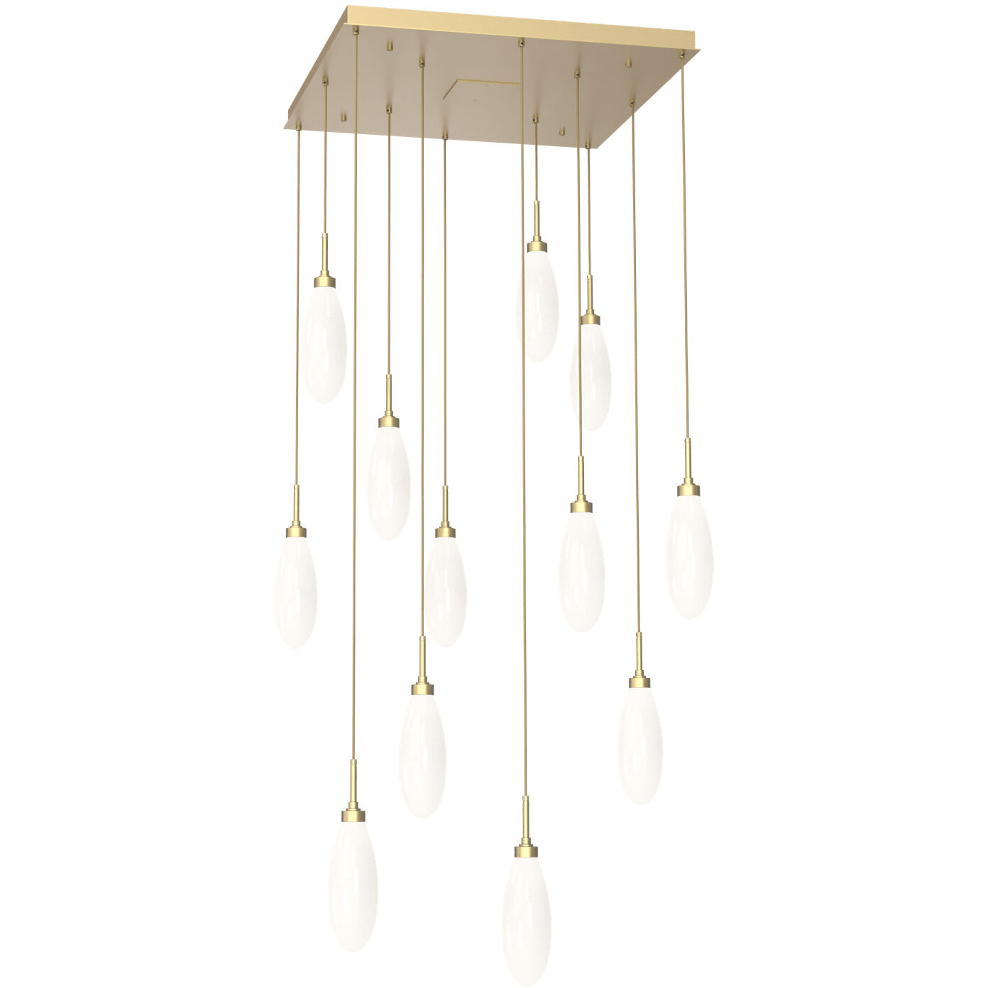 Fiori LED Gilded Brass Multi-Port Ceiling Light, Square Multi-Port