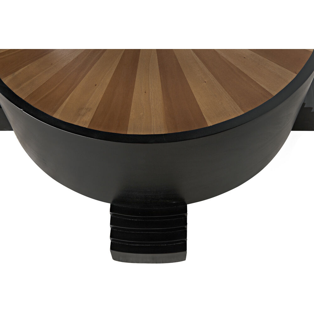 Tambour 44 X 44 inch Hand Rubbed Black with Veneer Top Coffee Table