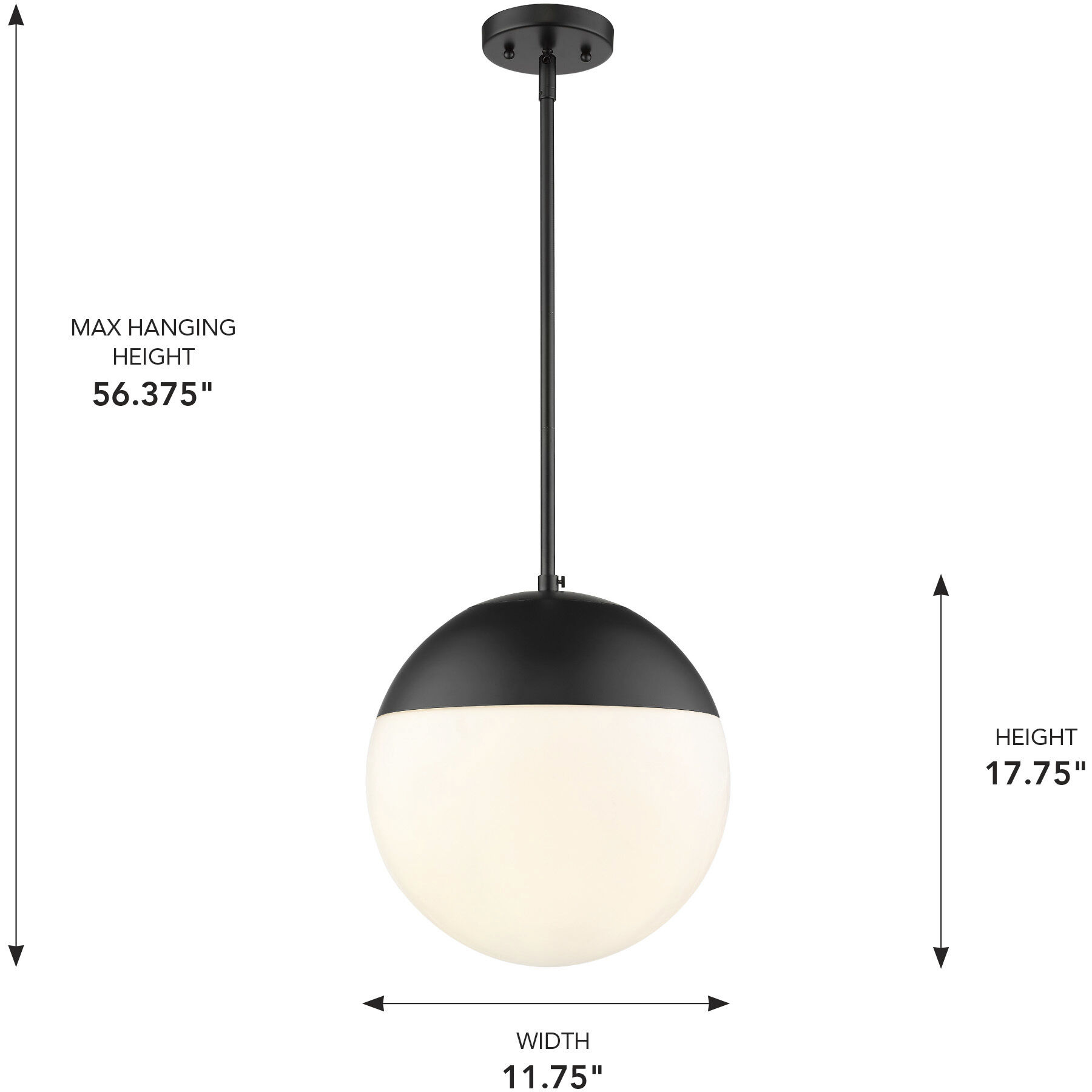 Dixon 1 Light 11.75 inch Matte Black Pendant Ceiling Light, Large