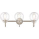 Olivia 3 Light 27.38 inch Satin Nickel Bath Vanity Light Wall Light