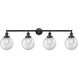 Franklin Restoration Large Beacon 4 Light 44 inch Oil Rubbed Bronze Bath Vanity Light Wall Light in Seedy Glass, Franklin Restoration
