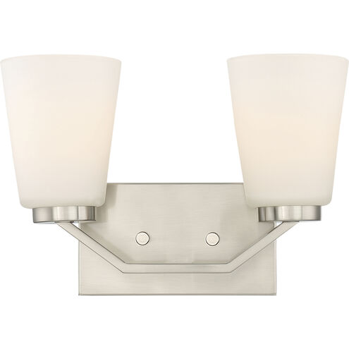 Nome 2 Light 13.5 inch Brushed Nickel Vanity Light Wall Light