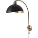 Luna Bella 1 Light 10 inch Matte Black and Weathered Brass Wall Sconce Wall Light