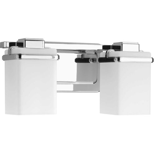 Metric 2 Light 13 inch Polished Chrome Bath Vanity Wall Light, Design Series