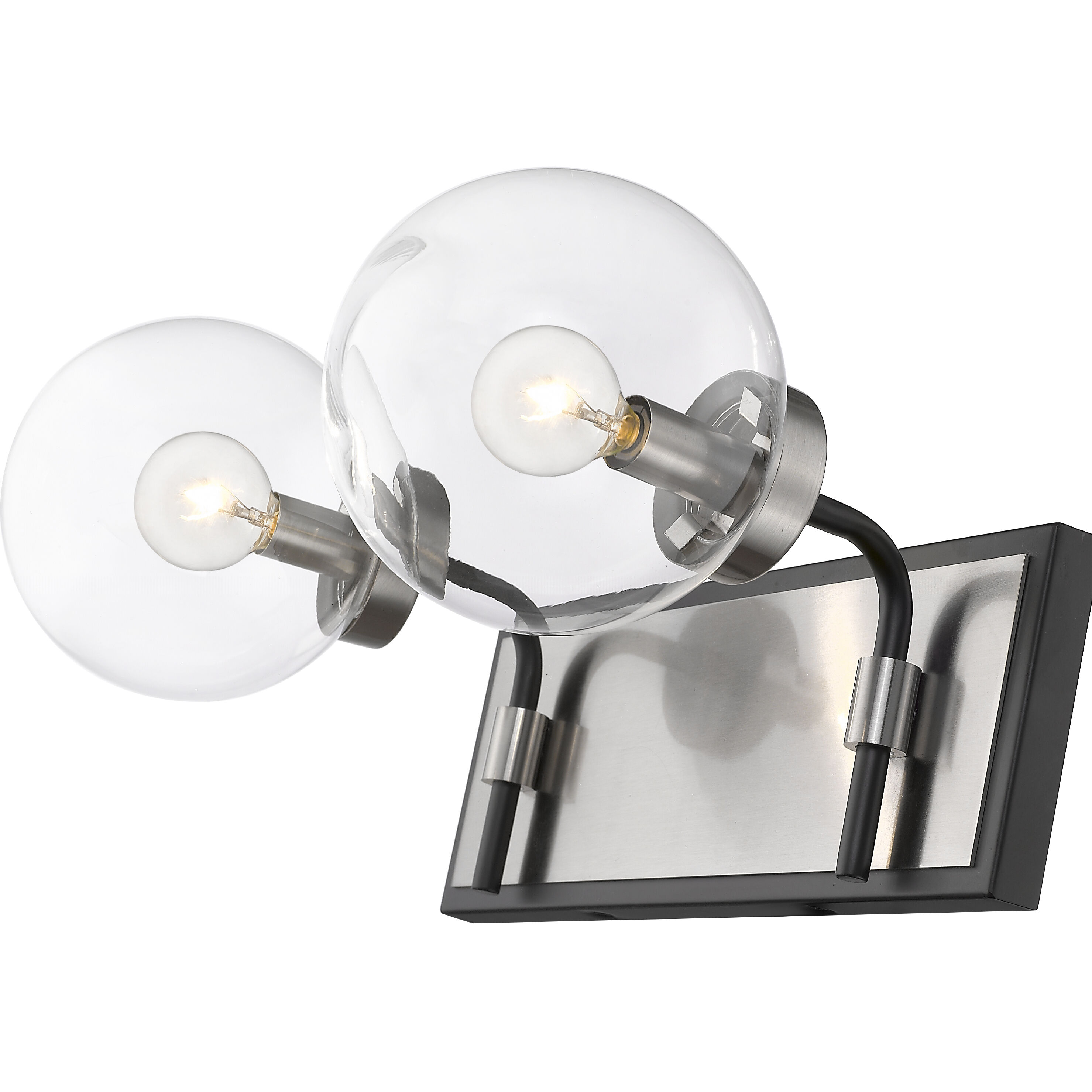 Parsons 2 Light 16 inch Matte Black and Brushed Nickel Vanity Wall Light