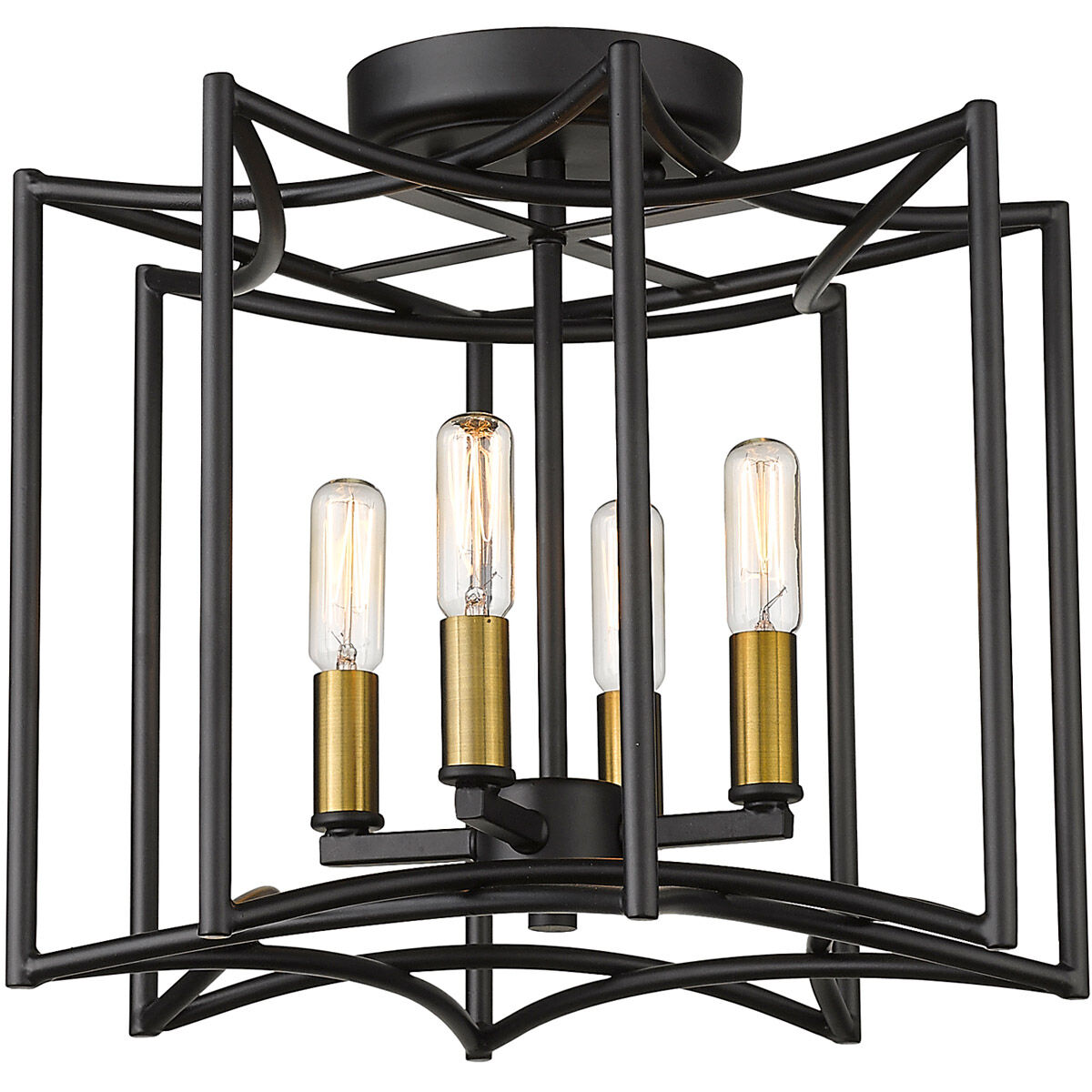 Rhian 4 Light 14 inch Matte Black Pendant Ceiling Light