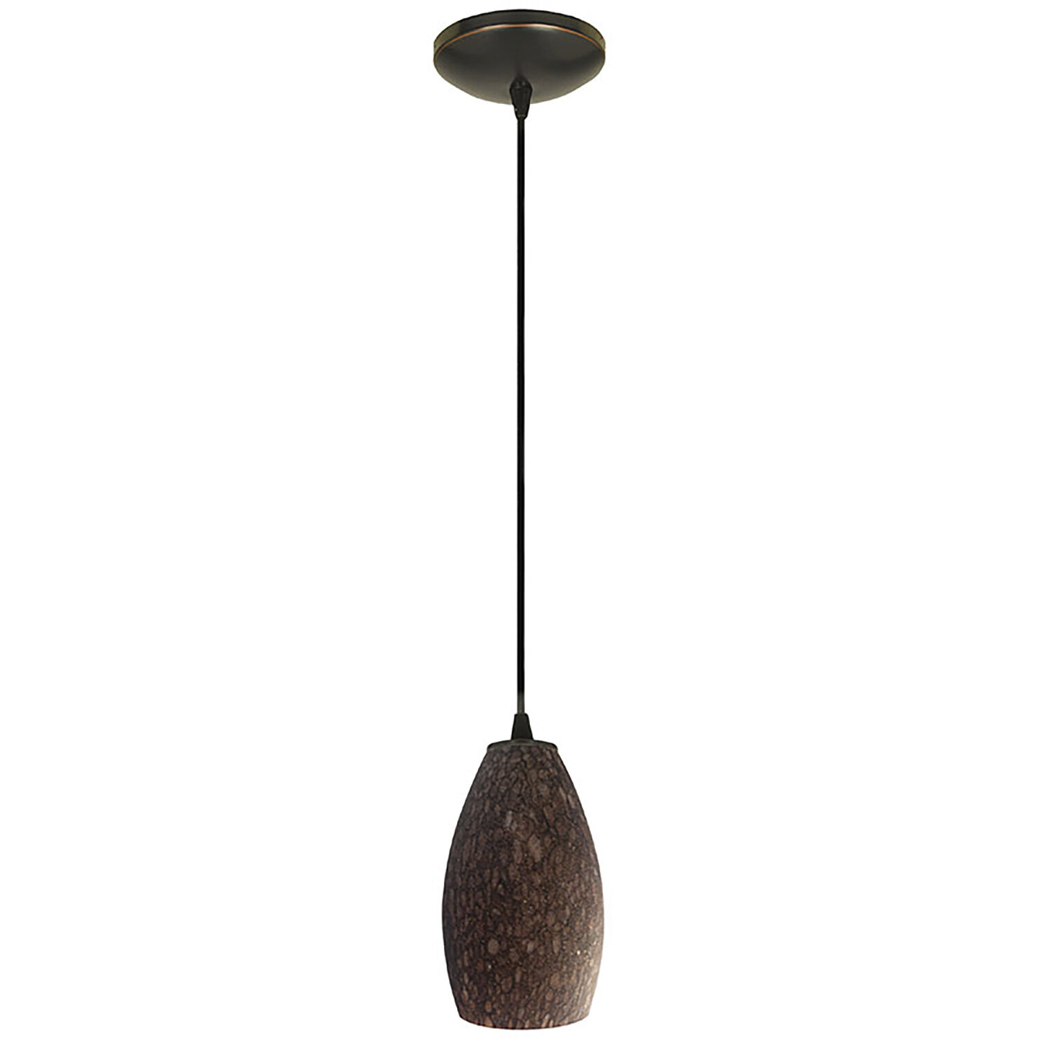 Champagne 1 Light 5 inch Oil Rubbed Bronze Pendant Ceiling Light in Brown Stone