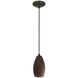 Champagne 1 Light 5 inch Oil Rubbed Bronze Pendant Ceiling Light in Brown Stone