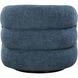 Junie Black and Blueberry Swivel Barrel Chair